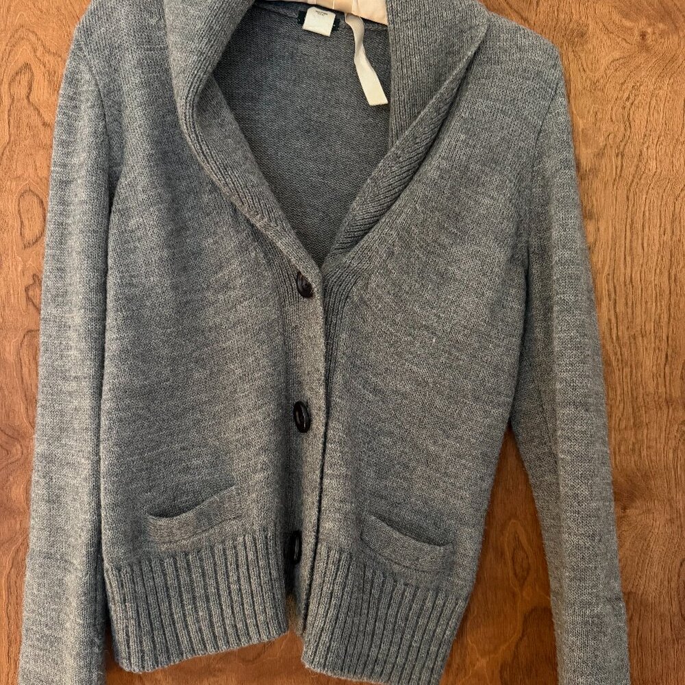 J. Crew Alpaca Wool Blend Grey Button Cardigan - Size